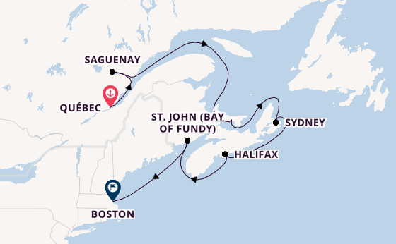 Neuengland ab Québec, Kanada auf der Sapphire Princess