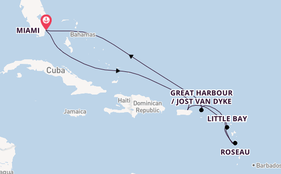 Caribbean from Miami, Florida, USA with the Seabourn Quest