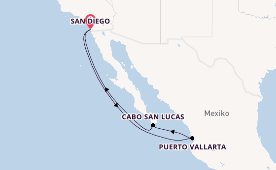 Mexikanische Riviera ab San Diego, USA auf der Norwegian Star