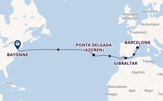 Transatlantik ab Nizza, Frankreich auf der Silver Shadow