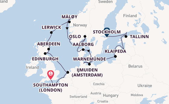 Norway from Southampton, England with the Sirena