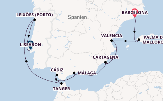 Westliches Mittelmeer ab Barcelona, Spanien auf der Silver Ray