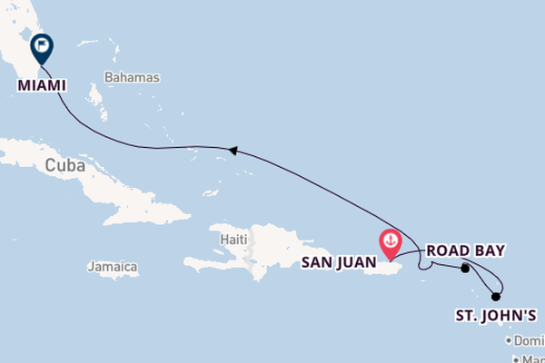 Caribbean vanaf San Juan, Puerto Rico met de EXPLORA I