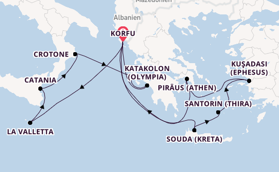 Östliches Mittelmeer ab Korfu, Griechenland auf AIDAblu