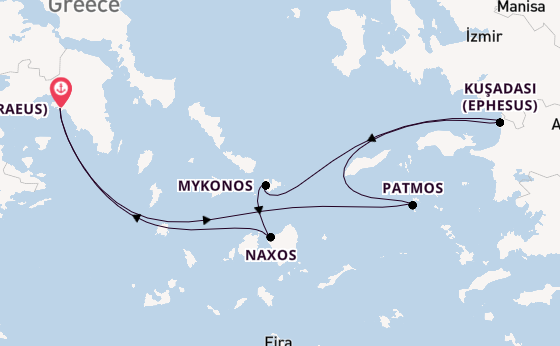 Eastern Mediterranean from Australia with the Evrima