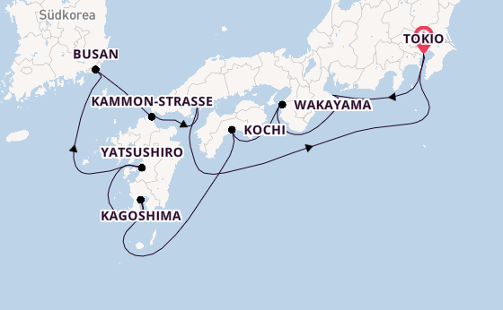 Japan ab Tokio, Japan auf der Sapphire Princess