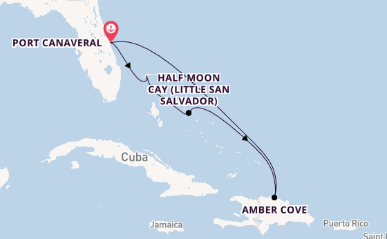 Caribbean from Port Canaveral, Florida, USA with the Carnival Festivale