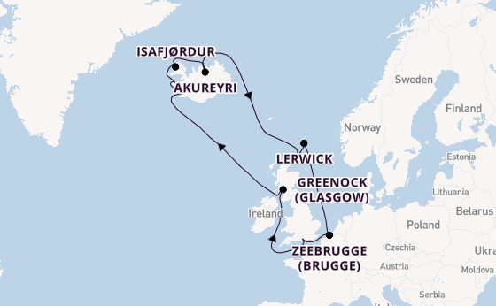Verenigd Koninkrijk vanaf Southampton (Londen), Engeland met de Sky Princess