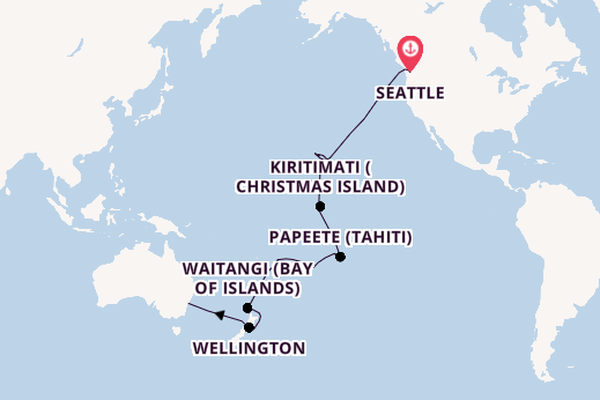 Transpazifik ab Seattle, USA auf der Noordam