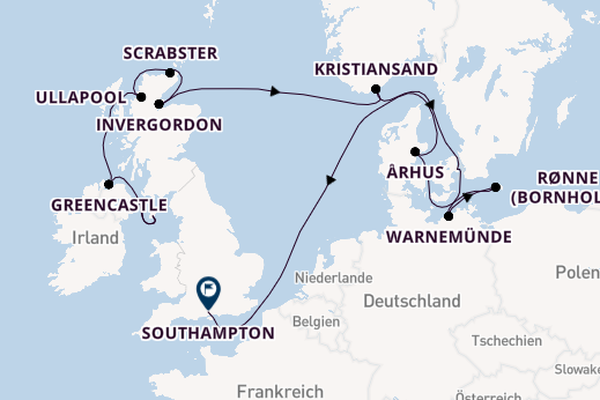 Britische Inseln ab Belfast, Nordirland auf der Vista