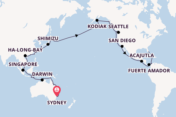 Transpacifisch vanaf Sydney, Australië met de Volendam