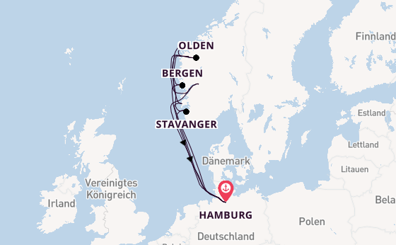 Norwegen ab Hamburg auf AIDAperla