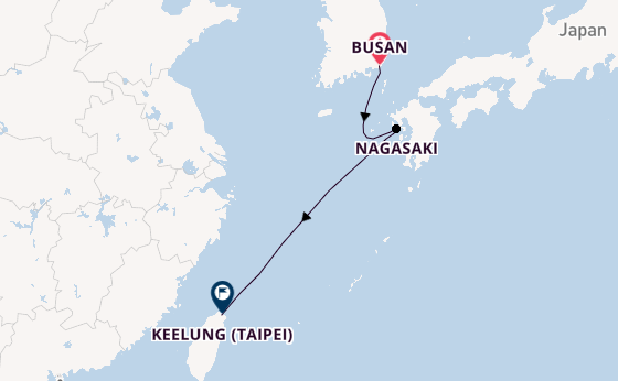 Oost-Azië vanaf Busan, Zuid-Korea met de Costa Serena