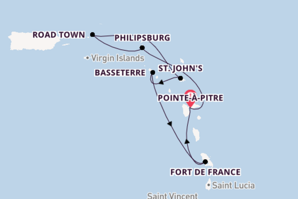8daagse cruise vanaf Pointe-à-Pitre