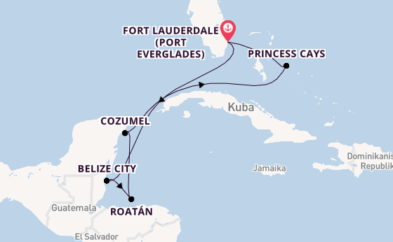 Karibik ab Fort Lauderdale (Port Everglades), USA auf der Sun Princess
