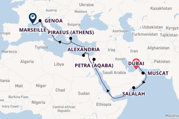 Mediterranean From Dubai with the Costa Toscana
