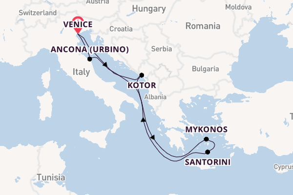 Mediterranean Sea from Venice, Italy with the MSC Lirica