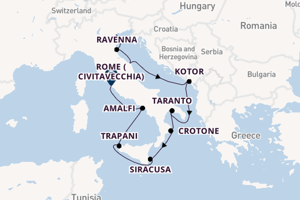 Western Mediterranean from Fusina (Venice) with the Azamara Onward