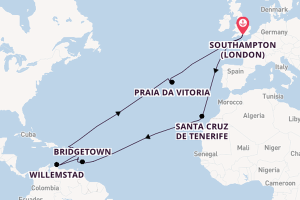 Caribbean from Southampton, England with the Ventura