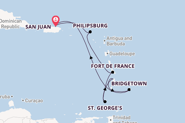 Caribbean from San Juan, Puerto Rico with the Crown Princess