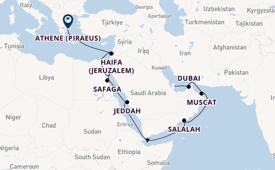 Midden-Oosten vanaf Doha, Qatar met de Seven Seas Explorer