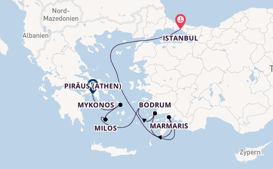 Östliches Mittelmeer ab Istanbul, Türkei auf der EXPLORA II