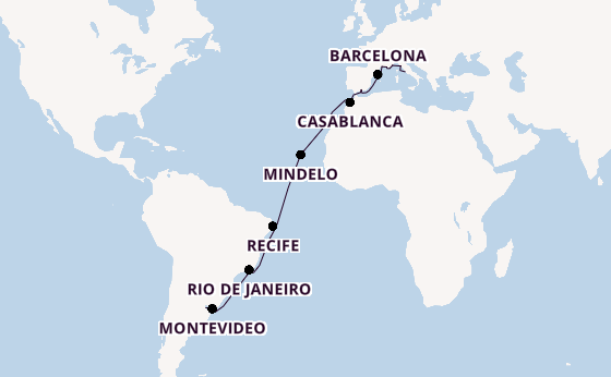 Transatlantic from Rome (Civitavecchia), Italy with the Viking Jupiter