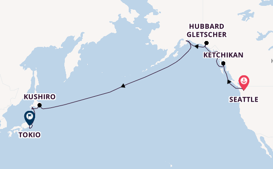 Transpazifik ab Seattle, USA auf der Seven Seas Explorer