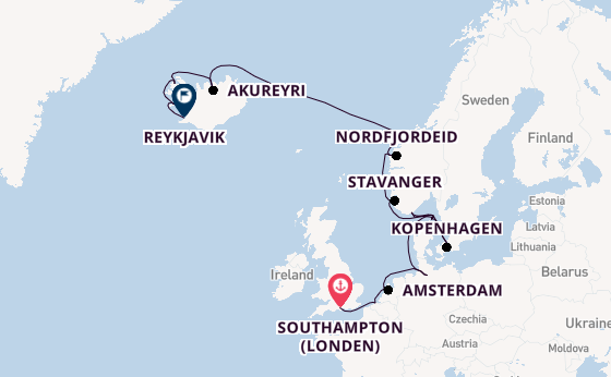 Noorwegen vanaf Southampton (Londen), Engeland met de Regal Princess