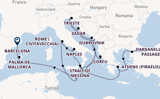 Mediterranean Sea from Istanbul, Turkey with the Queen Elizabeth