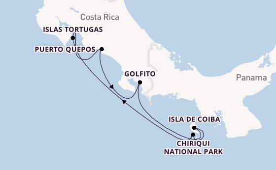 Midden-Amerika vanaf Puntarenas, Costa Rica met de Star Clipper