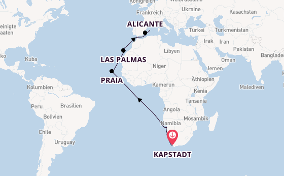 Südliches Afrika ab Kapstadt, Südafrika auf AIDAstella