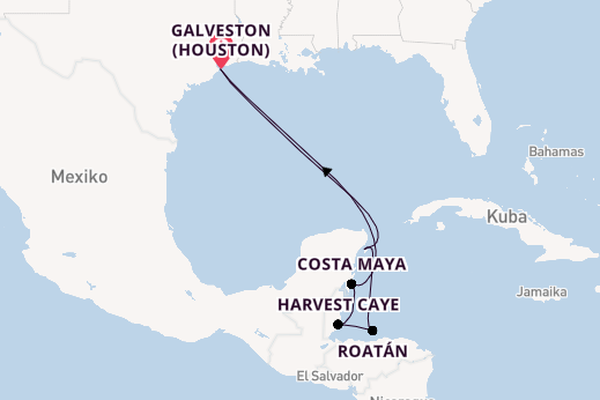 Westliche Karibik ab Galveston (Houston), USA auf der Norwegian Viva