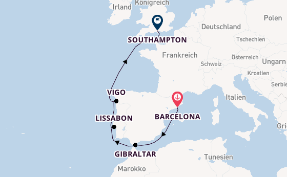 Westliches Mittelmeer ab Barcelona, Spanien auf der Disney Wish