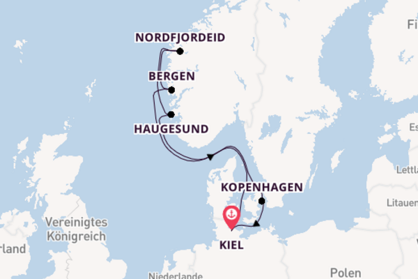 Norwegen ab Kiel, Deutschland auf AIDAnova