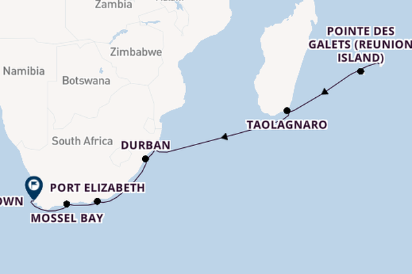 Africa from Port Louis, Mauritius with the Azamara Journey