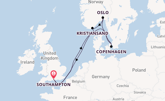 Norway from Southampton, England with the Britannia 