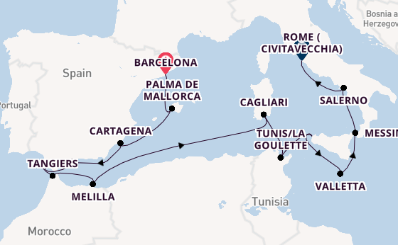 Mediterranean Sea from Barcelona, Spain with the Allura