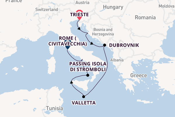 Mediterranean from Trieste, Italy with the Queen Victoria