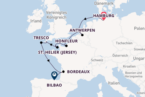 Vereinigtes Königreich ab Hamburg, Deutschland auf der EUROPA 2