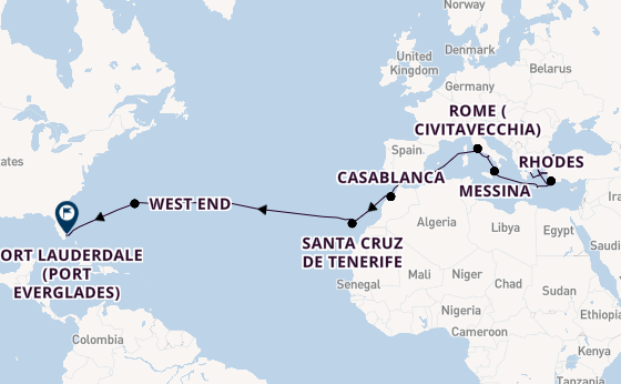 Transatlantic from Piraeus (Athens), Greece with the Enchanted Princess