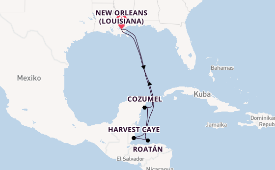 Westliche Karibik ab New Orleans (Louisiana), USA auf der Norwegian Breakaway