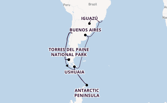 South America from Santiago de Chile, Chile with the Scenic Eclipse                                                                                               