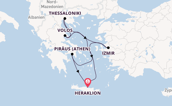 Östliches Mittelmeer ab Heraklion, Griechenland auf der Mein Schiff 5