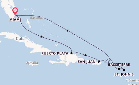 Caribbean from Miami, Florida, USA with the Sonata (Oceania)