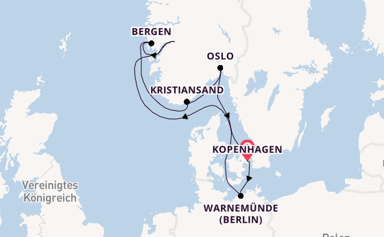 Norwegen ab Kopenhagen, Dänemark auf der MSC Magnifica