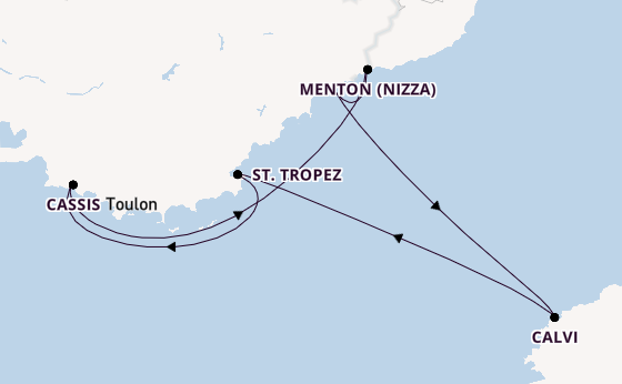Westliches Mittelmeer ab Nizza, Frankreich auf der Le Bougainville