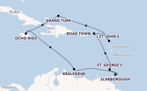 Karibik ab Bridgetown, Barbados auf der Britannia