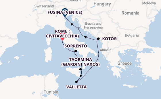 Mediterranean Sea from Rome (Civitavecchia), Italy with the Seabourn Ovation 