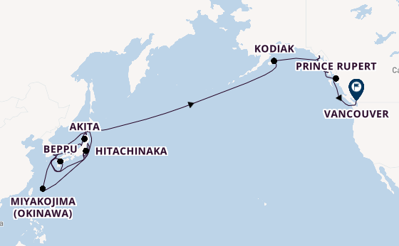 Transpacifisch vanaf Tokio, Japan met de Seabourn Encore